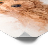 Mini Goldendole Dog Flower Crown Portret Poster (Hoek)