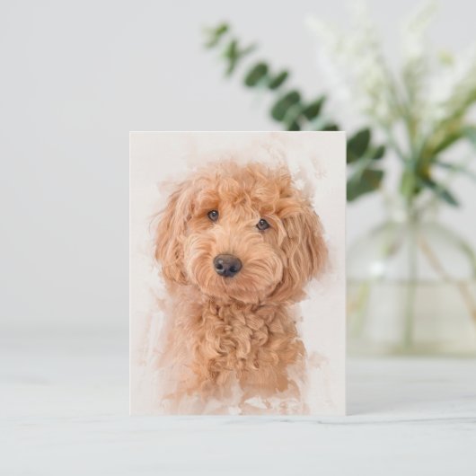 Mini Goldendole Dog Portrait Briefkaart (Staand voorkant)