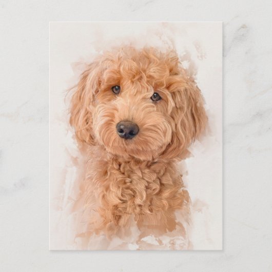Mini Goldendole Dog Portrait Briefkaart (Voorkant)