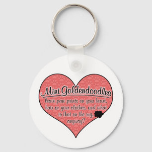 Mini Goldendole Paw Prints Dog Humor Sleutelhanger