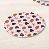 Mini Goldendoodle Dogs Valentijnsdag Ronde Kartonnen Onderzetter (Gebogen)