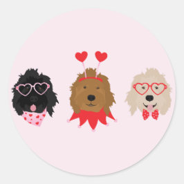 Mini Goldendoodle Dogs Valentijnsdag Ronde Sticker