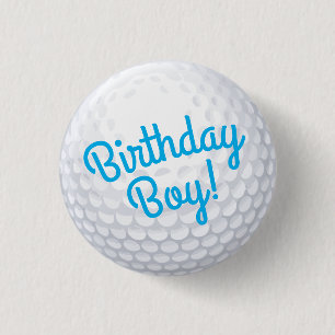Mini Golf Balls Birthday Boy Party Kinder Blue Ronde Button 3,2 Cm