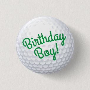 Mini Golf Balls Birthday Party Birthday Boy Ronde Button 3,2 Cm