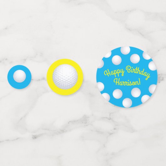 Mini Golf Balls Birthday Party Kinder Blue Confetti (Achterkanten)