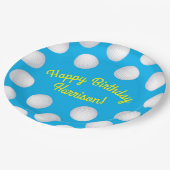 Mini Golf Balls Birthday Party Kinder Blue Papieren Bordje (Gekanteld)
