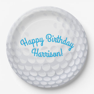 Mini Golf Balls Birthday Party Kinder Blue Papieren Bordje