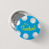 Mini Golf Balls Birthday Party Kinder Blue Ronde Button 3,2 Cm (Voorkant /achterkant)