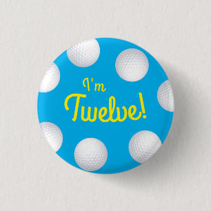 Mini Golf Balls Birthday Party Kinder Blue Ronde Button 3,2 Cm