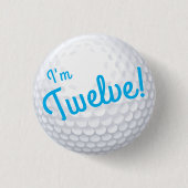 Mini Golf Balls Birthday Party Kinder Blue Ronde Button 3,2 Cm (Voorkant)