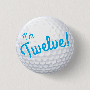 Mini Golf Balls Birthday Party Kinder Blue Ronde Button 3,2 Cm