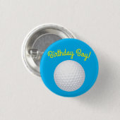 Mini Golf Balls Birthday Party Kinder Blue Ronde Button 3,2 Cm (Voorkant /achterkant)