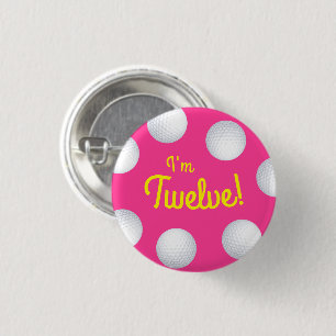 Mini Golf Balls Birthday Party Kinder roze Ronde Button 3,2 Cm