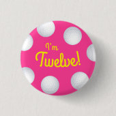 Mini Golf Balls Birthday Party Kinder roze Ronde Button 3,2 Cm (Voorkant)