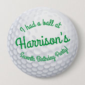 Mini Golf Balls Birthday Party Kinder sport Ronde Button 4,0 Cm (Voorkant)