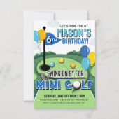 Mini Golf Birthday Invitation, Putt Putt Birthday Kaart (Voorkant)