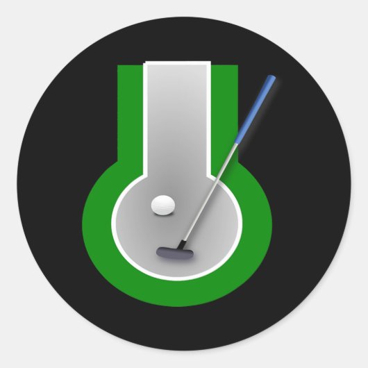 Mini Golf Game  Ronde Sticker (Voorkant)