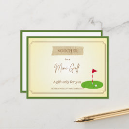 'Mini Golf' Grappige Cadeaubon Briefkaart