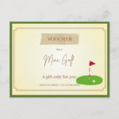 'Mini Golf' Grappige Cadeaubon Briefkaart (Voorkant)