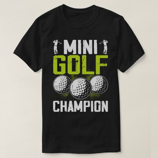 Mini Golf Kampioen T Shirt voor Vrouwen Mannen (Design voorkant)