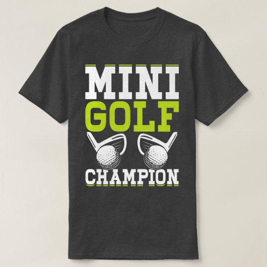 Mini Golf Kampioen T Shirt voor Vrouwen Mannen 1 (Design voorkant)