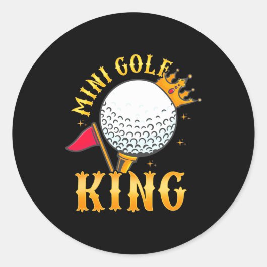 Mini Golf King Ronde Sticker (Voorkant)