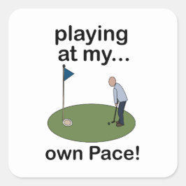 Mini Golf Minigolf Spelen In Mijn Eigen Tempo Golf Vierkante Sticker