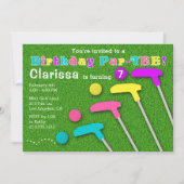 Mini Golf Par-T-shirt Putt Putt Meisje Verjaardag Kaart (Voorkant)