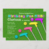 Mini Golf Par-T-shirt Putt Putt Meisje Verjaardag Kaart (Voorkant / Achterkant)