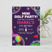 Mini Golf Party Birthday Kaart (Staand voorkant)