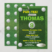 Mini Golf Putt Kids Birthday Party Invitation Kaart (Voorkant / Achterkant)