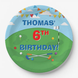 Mini Golf Putt Putt Verjaardagsfeest voor kinderen Papieren Bordje