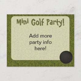 Mini golf stijl gat in een uitnodiging
