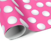 Mini Golf Verjaardagsfeestje Roze Cadeaupapier (Rol Hoek)