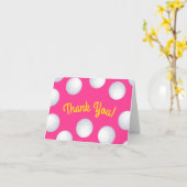 Mini Golf Verjaardagsfeestje Roze Kaart (Gele Bloem)