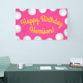 Mini Golf Verjaardagsfeestje Roze Spandoek (Beurs)