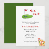 Mini Golf Verjaardagsfeestuitnodiging Kaart (Voorkant / Achterkant)