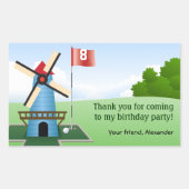 Mini Golf Windmill Fairway Party Sticker (Voorkant)