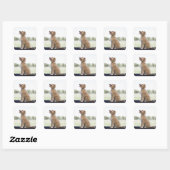Mini gouden doodle vierkante sticker (Vel)