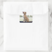 Mini gouden doodle vierkante sticker (Tas)