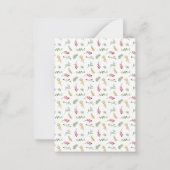 Mini Gouden Winter Groen Vrolijk Kerstfeest Foto Notitiekaartje (Achterkant)