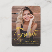 Mini Grad Cap Script Photo Graduation Invite Informatiekaartje (Voorkant)