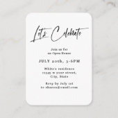 Mini Grad Cap Script Photo Graduation Invite Informatiekaartje (Achterkant)