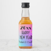 Mini, Gradient Rainbow Gelukkig Nieuwjaar (10) Likeurfles Etiket (Voorkant)