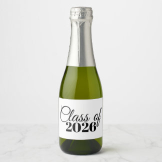 Mini Graduation Champagne Bottle Label Class of 26 Sparkling Wijnetiket