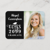 Mini Graduation Party Fotoklas Jaar Uitnodigen Informatiekaartje (Voorkant)