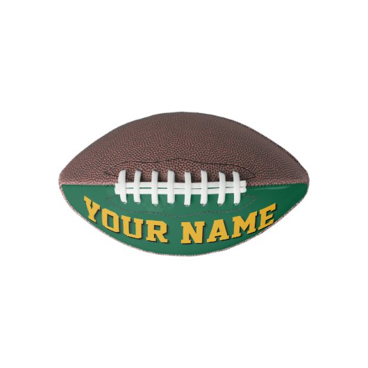 Mini GREEN AND GOLD Personalized Football (Voorkant)