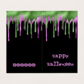 MINI Green Paars Slime Halloween Classroom Kaart Visitekaartje (Buitenkant ongevouwen)