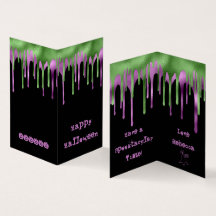 MINI Green Paars Slime Halloween Classroom Kaart