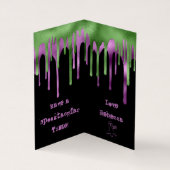MINI Green Paars Slime Halloween Classroom Kaart Visitekaartje (Binnen)